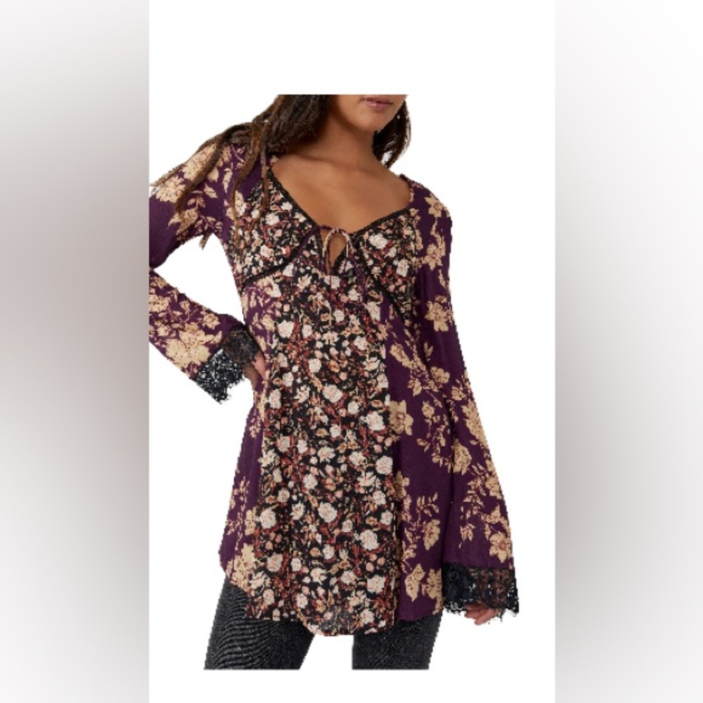 NWOT Odette Floral Long Sleeve Tunic by Free People